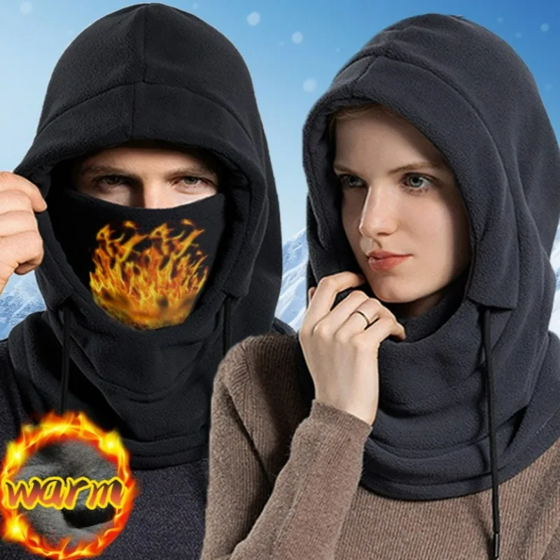 Balaclava Hat Thicken Polar Fleece Hat Men Women Winter Outdoor Skiing Windproof Cold-proof Caps Neck Protection Balaclava Warm Masked Caps