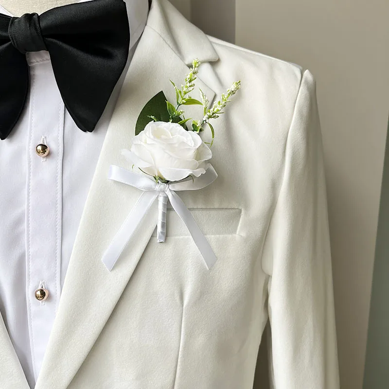 Wedding Flower Decoration Bride Bouquet Wedding Accessories Silk Roses Artificial Flowers Bridesmaid Bouquet Groom Boutonniere Corsage Wedding Party Decor