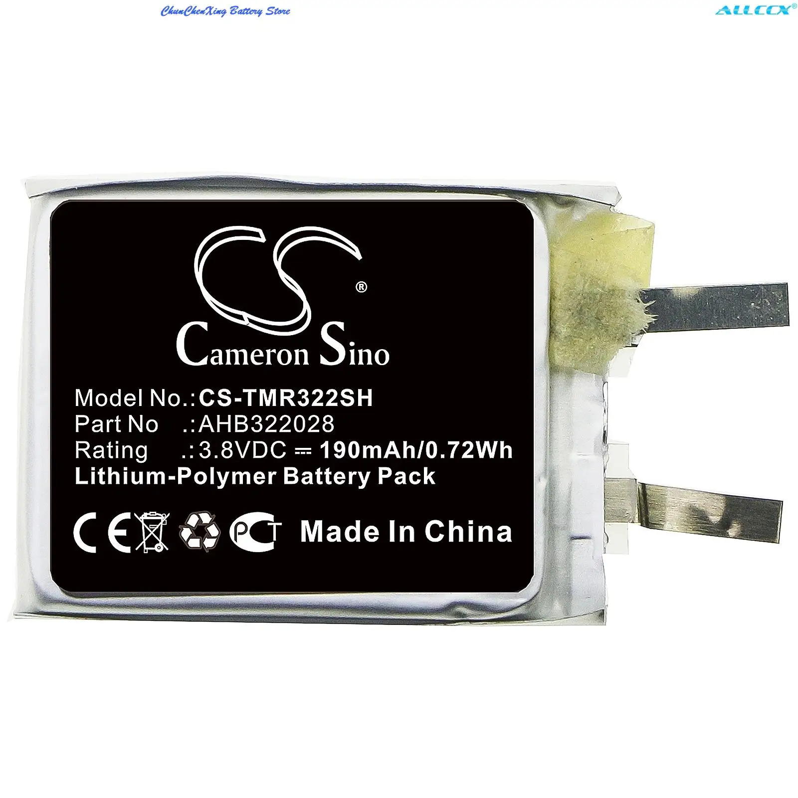 Cameron Sino 190Mah Batteria Smartwatch Ahb322028 Per Tomtom Runner Cardio