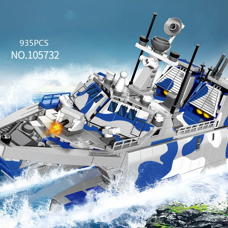 

World War Military Type 022 Missile Boat Batisbrick Build Block Houbei Class Model Ww2 Navy Figures Brick Toys For Boys Gifts
