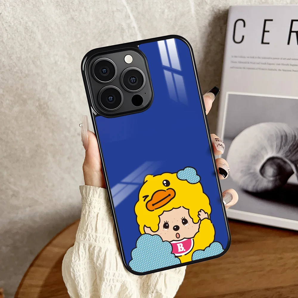 Niedliche Cartoon-M-Monchhichi-Handyhülle für iPhone 16 15 14 13 12 11 Pro Xs Max Mini Plus, rutschfest, stoßfest, harte Funda – Detail 7