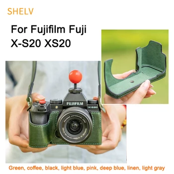 Shelv 후지 X-S20 XS20 카메라 케이스, 수제 정품 가죽 커버, 후지필름 카메라 보호 케이스, 카메라 가방, 숄더 스트랩 포함