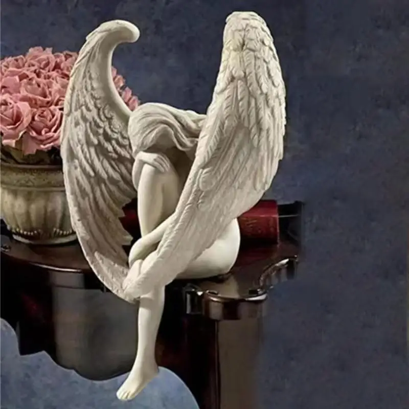 

Stair Angel Resin Craft Ornaments Leg-holding Angel Home Wall Decoration Small Exquisite Adorable With Exquisite Workmanship