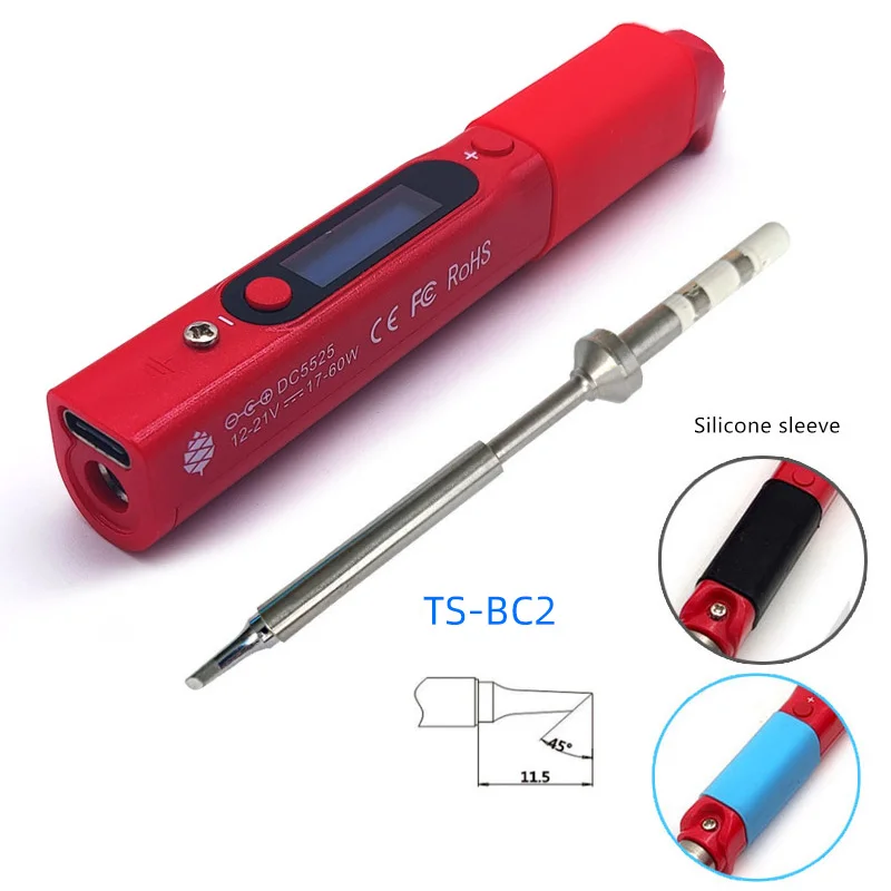 Pine64 Intelligent Constant Temperature Type-C DC5525 Portable Electric Mini Smart Soldering Iron Pinecil B2 BC2 KU C1 Tip hot stapler plastic repair Welding Equipment