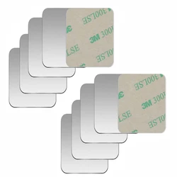 10 - Piece Set of Metal Plates with Circular and Square Adhesive Stickers (Silver 45x65mm 10pcs)