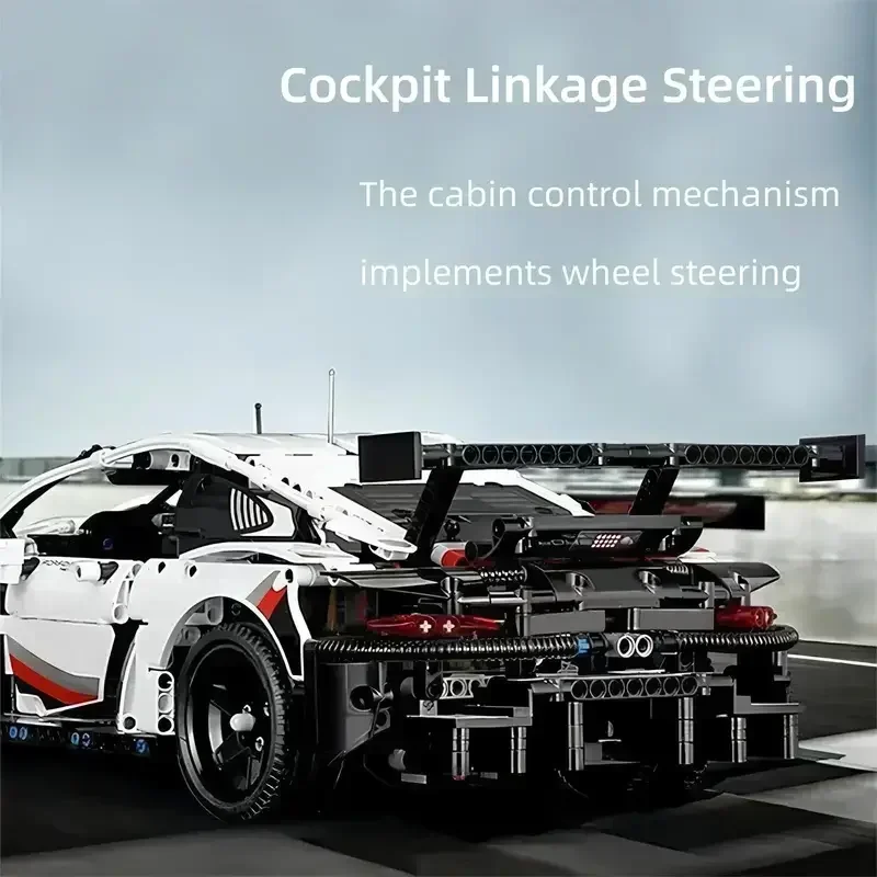 Compatible 911RSR Technical 1:8 Building Blocks RC with Lights Racing Car 1580+PCS