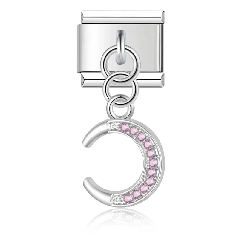 Hapiship Fashion Color Glaze Star Shiny CZ Charm Stainless Steel Bracelet