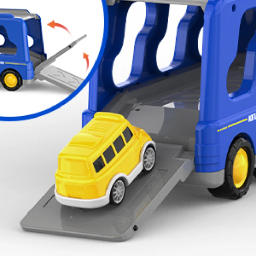 WizKidz Toddlers City Truck Toys Set for Kids 3+ Year Old Friction Power Vehicle Carrier Truck Transport Toys for Birthday Gifts 5