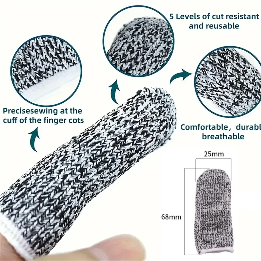 Anti-Cut Finger Cover Finger Protector Sleeve 10pcs 5-level Elastic Wear-resistant Sleeves for Protection