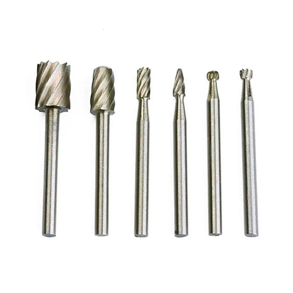 6/10pcs Titanium Dremel Routing Wood Rotary Milling File Cutter Woodworking Carving Carved Knife Cutter Tools