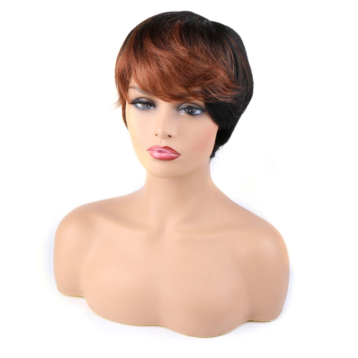 

Bliss Short Human Hair Wigs Brazilian 100% Human Hair Wigs Mixed Colours Pixie Cut Wigs Full Mechanism Cheap Human Wig for Women