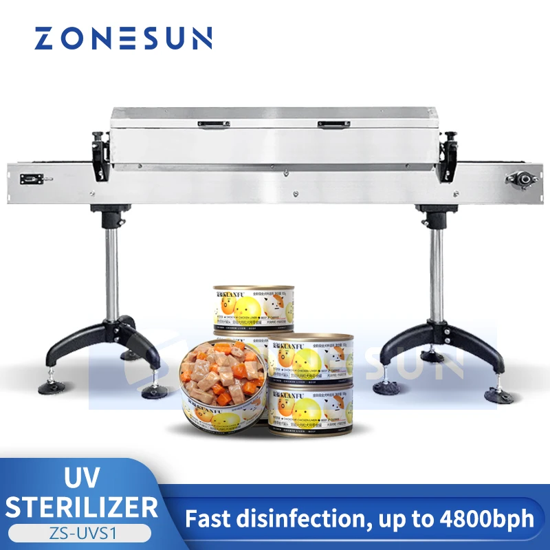 

Zonesun Inline UV Sterilizer Inductrial UV Tunnel UV Disinfection Lamp for Bottles Food Packaging Production Line ZS-UVS1