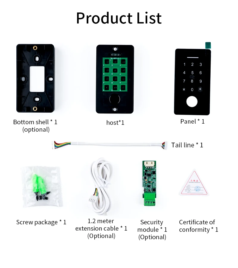 SR1055 NFC TTLOCK Embedded IP67 Fingerprint 13.56Mhz Keypad Door Lock Self Defense Safe Home Access Control Kit Smart Door lock
