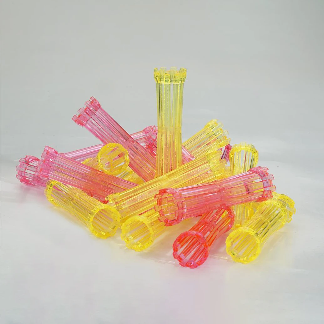 30pcs/set Crystal Hollow Cold Perm Rods with Rubberbands Anion Clear Stretch Classic Transparent Sleep Curler Bars Heatless 1901