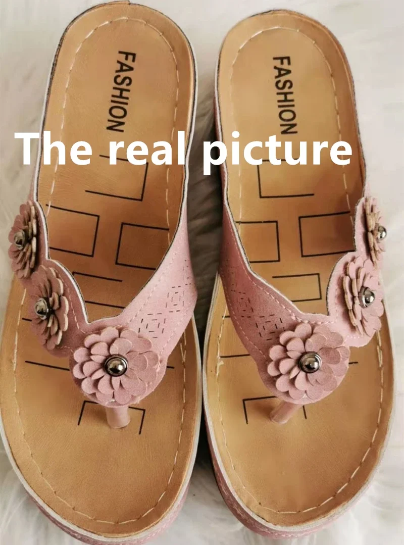 Women Sandals Summer Flat Sandal for Women 5 Colors Sandales Multicolor Retro Flowers Flip-flops Women Slippers Sandalias Mujer Platform Shoes