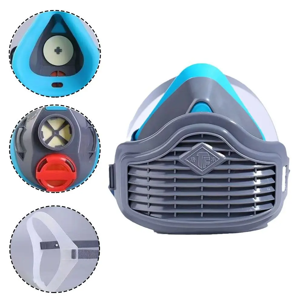 Ouverture du demi-masque anti-poussière en silicone pour insérer le filtre remplaçable, protection respiratoire confortable