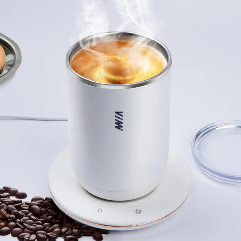 55℃ Mug Heater Automatic Stirring Mug Coffee Milk Mixing Mugs Stainless  Steel Cup USB Electric Double Insulated Smart Cup