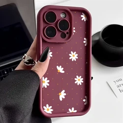 Charming Daisy Dot Pattern Protective Phone Case - iPhone 12 Mini (T15510 Wine red )