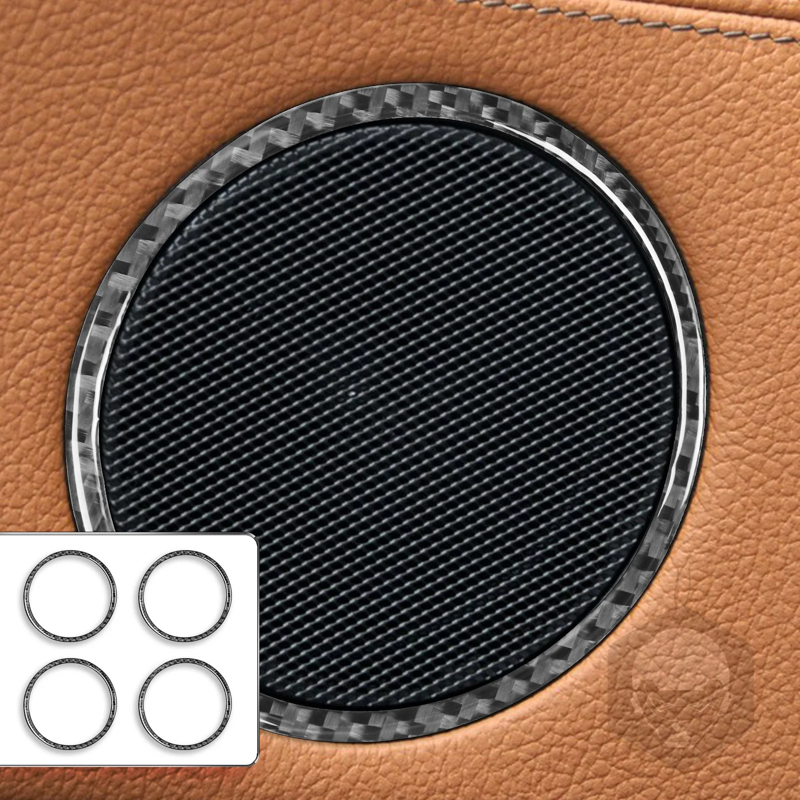 

For BMW X3 F25 2011-2017 X4 F26 2014-2017 Car Door Horn Trumpet Panel Cover Trim Real Carbon Fiber Interior Styling Accessories