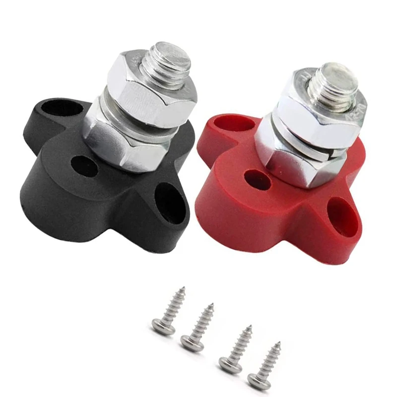 4Pcs Dc 48V 150A Busbar M10 Morsettiera Borchie Terminale Di Distribuzione Dell'Alimentazione Della Batteria Stud Bus Bar Connector Per Rv Boat