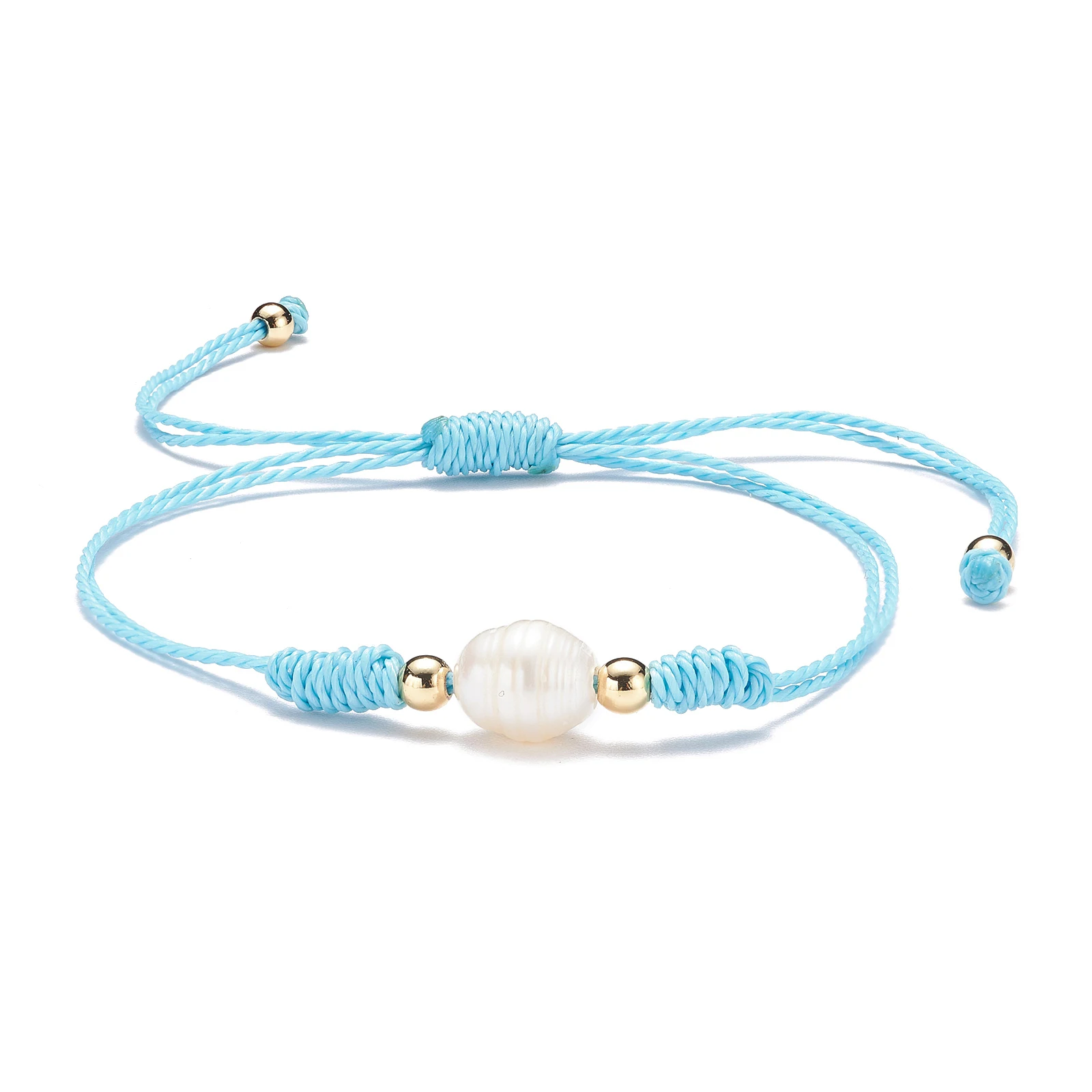 30pcs Adjustable Cord Bracelet With Natural Pearl Beads Friendship Bracelet For Women Girl Jewelry Gift Inner Diameter 1.2~9.5cm