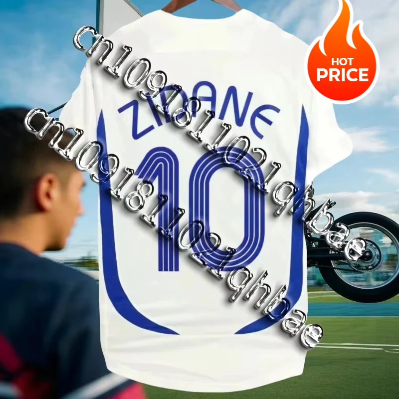 Retro Classic Summer #10 Zidane Football T-shirt Home/Away Uniform for Adults/Children Loose Short Sleeve Quick-Drying sports shirt