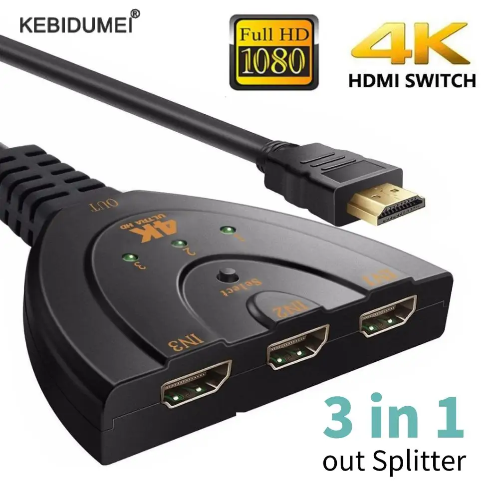 Switch Hdmi 4K * 2K Switcher Splitter 1080P 3 In1 Out Hub Cavo Compatibile Hdmi Hd 1080P Switcher Video Per Dvd Hdtv Xbox Ps3 Ps4