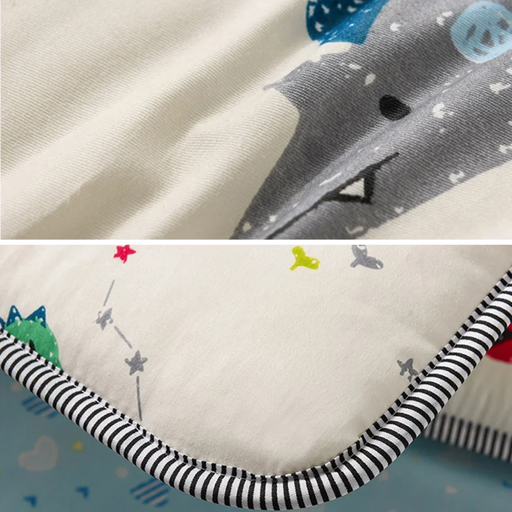 Baby Bed Mattress Pad 65x120CM 4CM Thick Crib Bedding Set Breathable Boys Girls Cartoon Cot Mattress Cover Warm Bedding Sheet