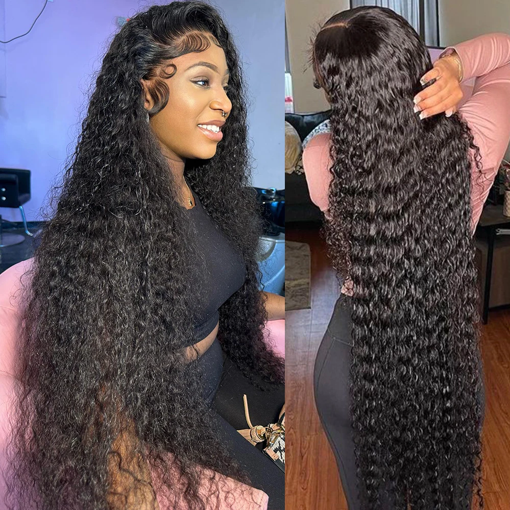 

Water Wave Lace Front Wig Deep Wave Frontal Wig 13x4 Hd 30 Inch Wet And Wavy Curly Lace Front Human Hair Wig Pre Plucked