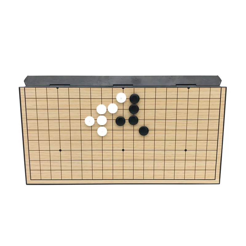 Hot 19 lu Go Set Reversible Go Board Games Set Classic Chinese Strategy Board Game Single Convex Stones for Kids Adults Gifts