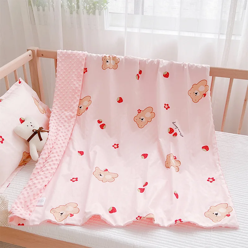Baby Quilt Cover Pure Cotton Winter Plus Fleece Soft Comfortable Breathable Warm Kid's Single Quilt Anti-dirty Protective Cover