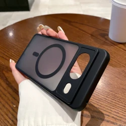 Luxury Matte Magnetic Case with Frosted Translucent Finish - Pixel 9 ProXL (Black - Magnetic)