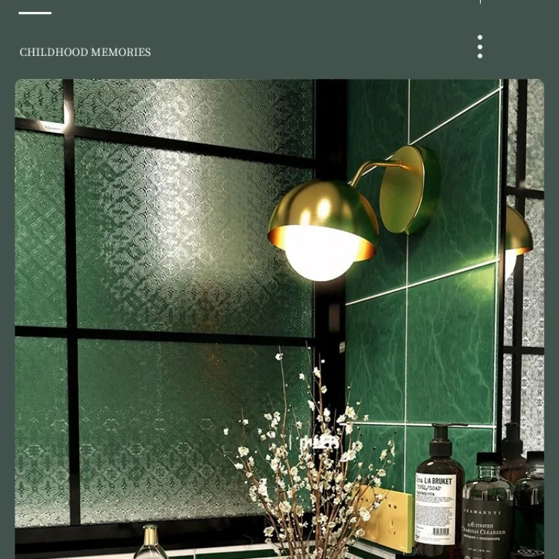 1 Pc Haitang Flower Anti Peeping and Glare Retro Glass Sticker Decoration 3D Three-dimensional Bathroom Frosted Window Film