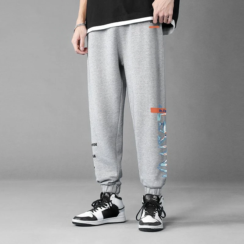 Man Sports Pants Black Cropped Trousers Graphic Autumn and Winter Tracksuit Sweatpants for Men Bottoms Slacks Training Big Size