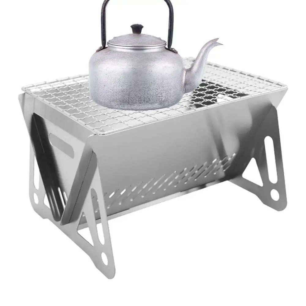 Plancha En Acier Inoxydable Sur Trépied 30 Cm Pour Cuisson Sur Feu