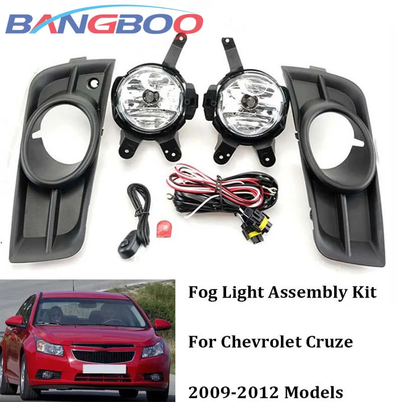 

1 Set Car Front Bumper Fog Light Assembly For Chevrolet Cruze 2009 2010 2011 2012 Halogen Fog Lamp With Switch Wiring