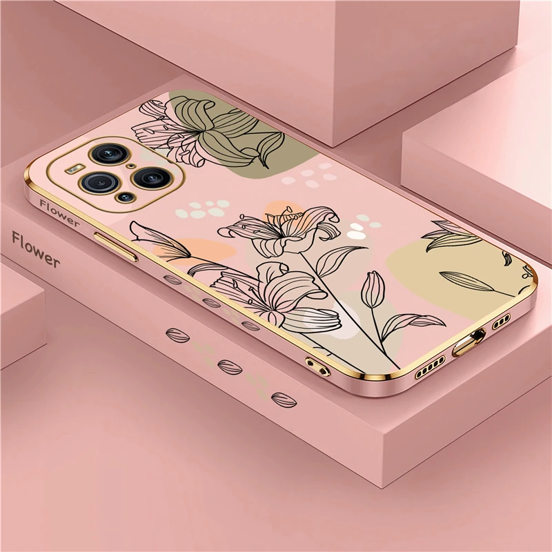 Luxury Flower Pattern Design Plating Soft Phone Case