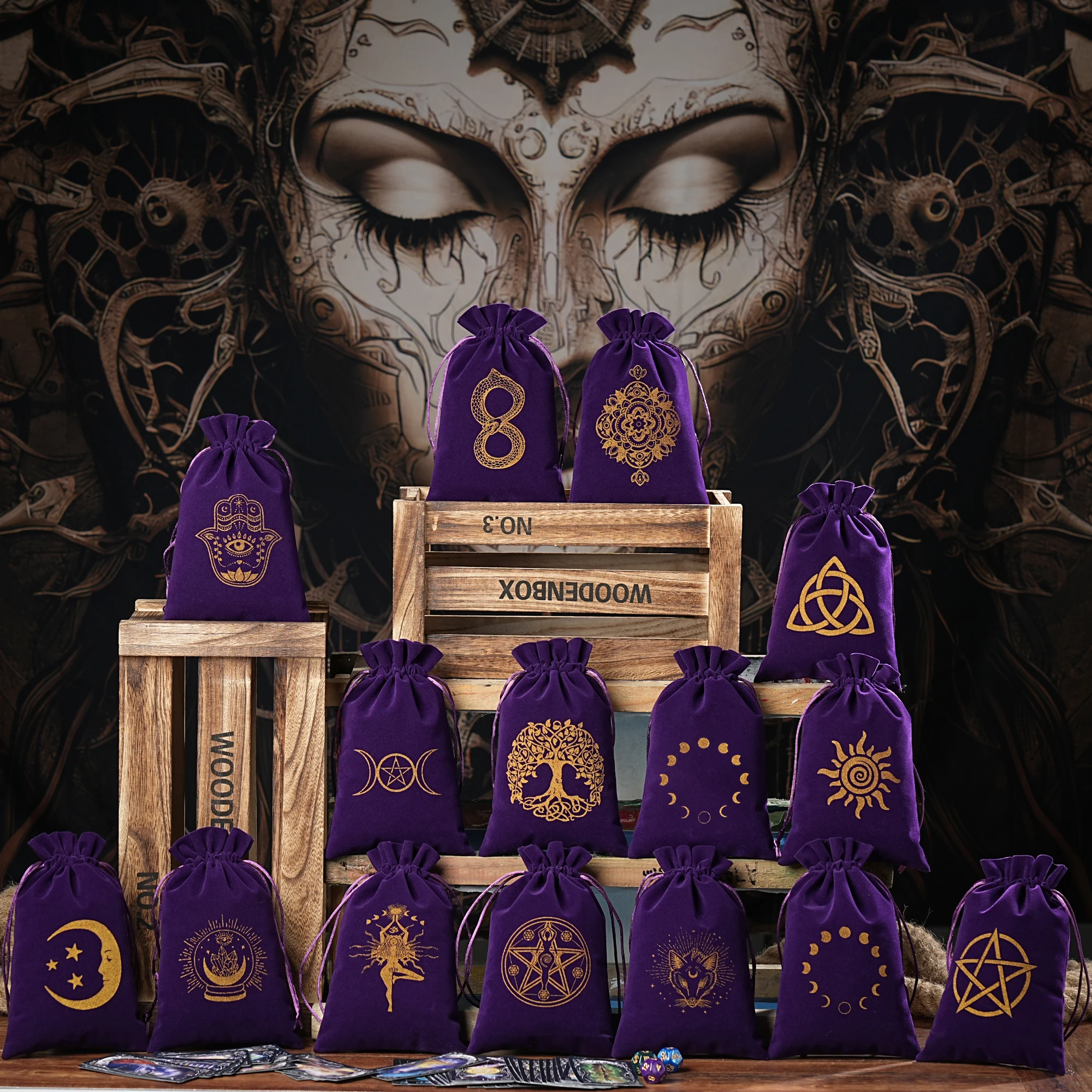 Large Velvet Moon Phase Storage & Travel Pouch
