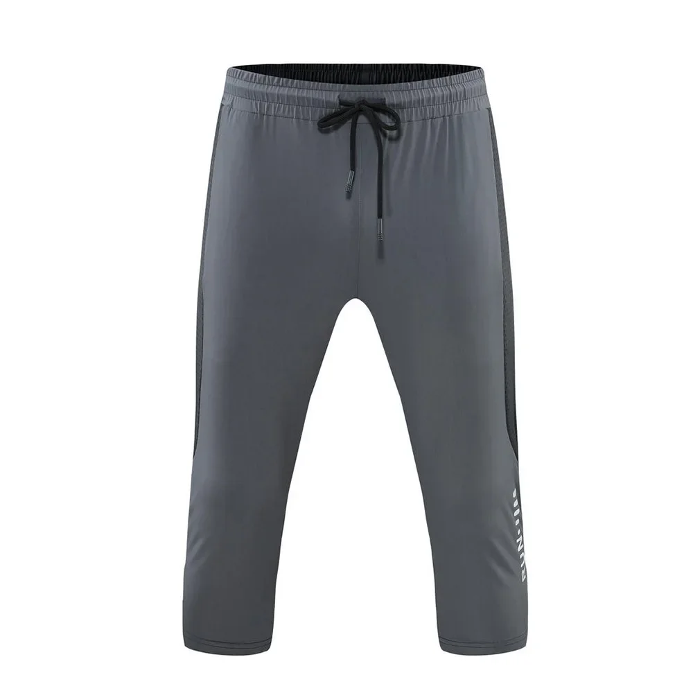 Plus Size Men's Straight Leg Pants Spring Autumn Fitness Pants Micro Elasticity Seven Point Men's