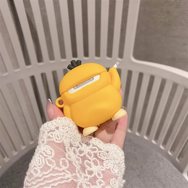 Pokemon psyduck para airpods fones de ouvido caso apple bluetooth airpods  sem fio 1/2/3 geração pro dos desenhos animados anime silicone bonito novo