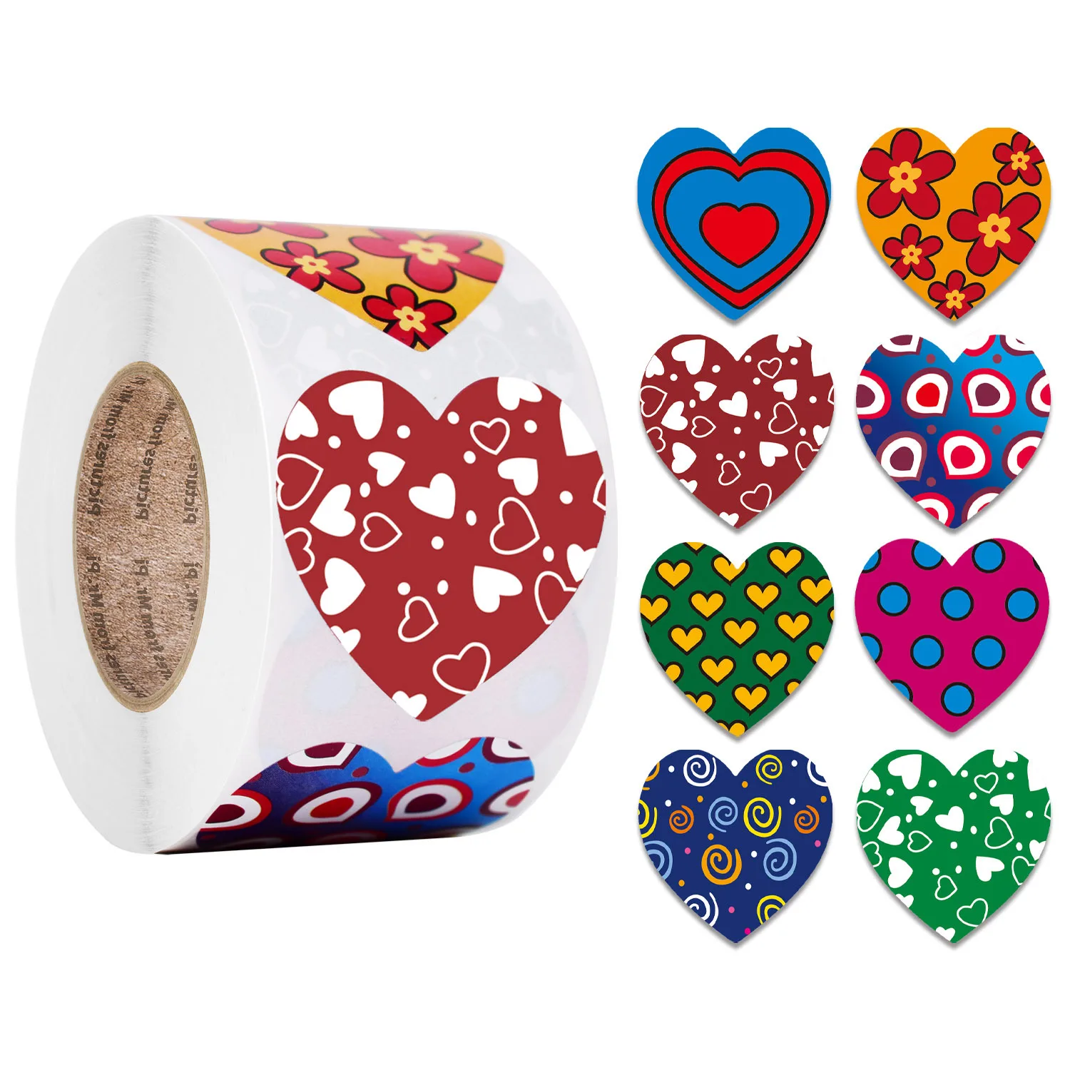 100-500pcs Heart Stickers Love seal labels for Valentine's Day 8 Patterns Gift Packaging Wedding Decor Stationery Stickers