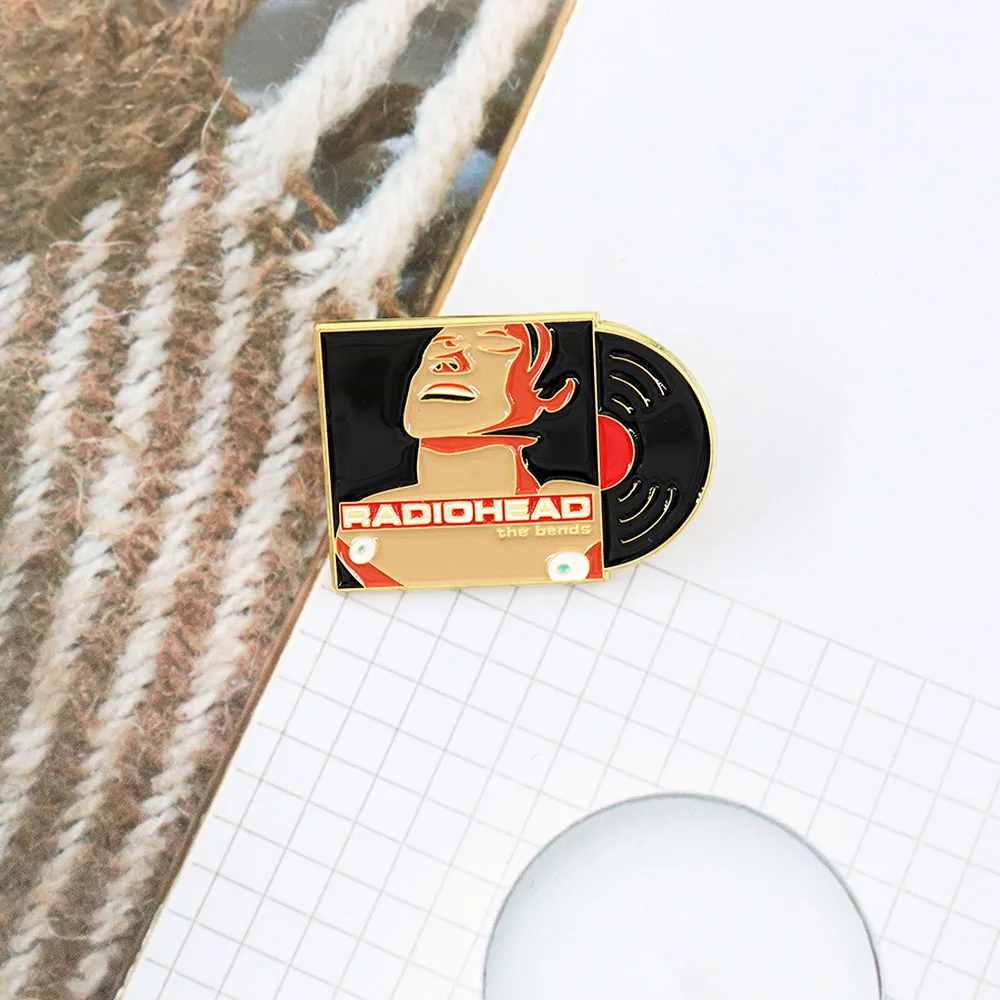 The Bends-Vinyl Record Cover Abzeichen Britische Rockband Album Anstecknadel Vintage Musikfans Geschenk Schmuck – Detail 5