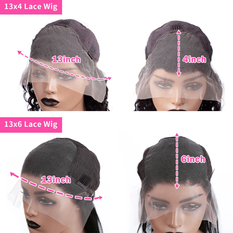 250 % 13X6 HD Lace Frontal Wig Deep Wave Transparent 13X4 Lace Front Wig Brazilia Curly Front Human Hair for Women lace front wigs
