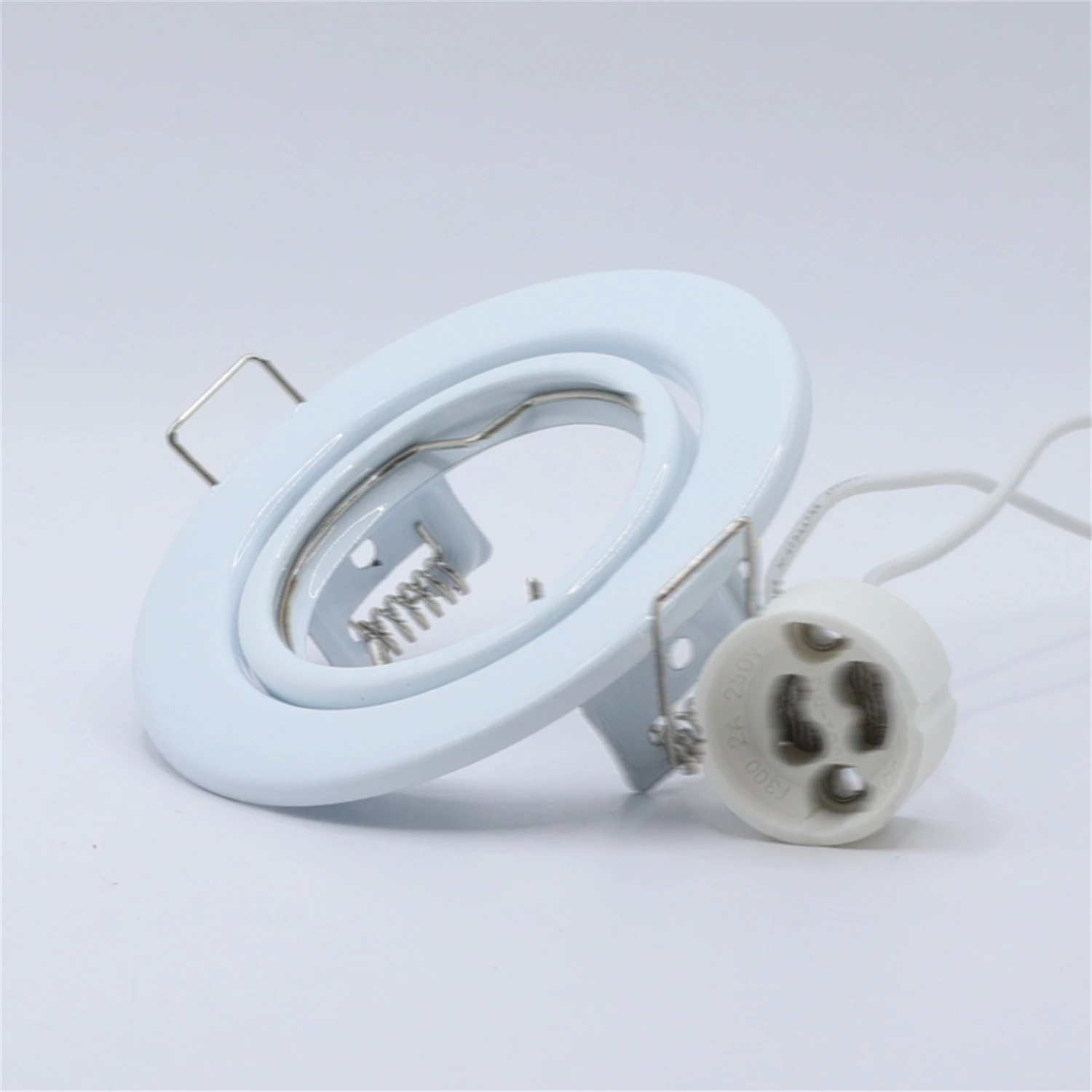 5pcs LED Recessed Lamp Fixture with GU10 Base Round Embedded Mounted Spot Light Frame for Bedroom Study Dining Room Living Room