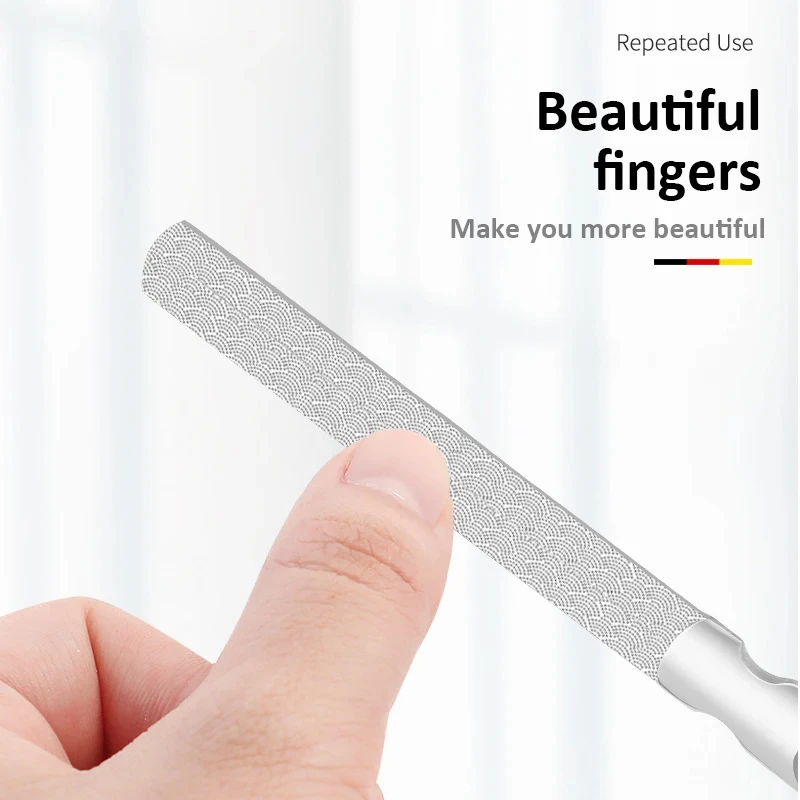 1Pcs Stainless Steel Nail File Double Sided Manicure Pedicure Grooming For Professional Finger Toe Nail Care Tools