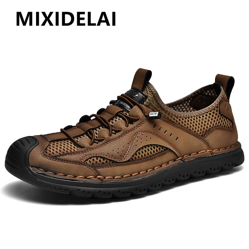 Men Summer Casual Shoes Fashion Breathable Walking Shoes Thick Sole Boat Soft Flat Men Outdoor Non-slip Sneakers