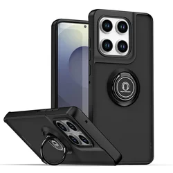 Shockproof Armor Case with Magnetic Holder Ring Cover - Motorola Moto G55 (QY - Black)