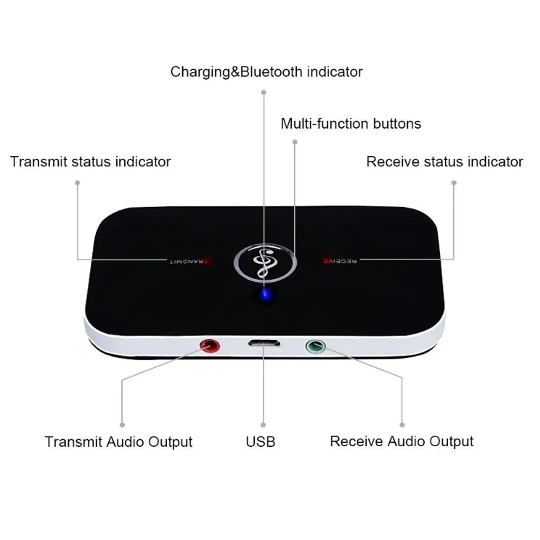 Bluetooth 5.0 Audio Transmitter Receiver Stereo 3.5mm AUX Jack RCA USB Dongle Music Wireless Adapter For Car Kit PC TV Headphone bluetooth receiver bluetooth audio adapter wireless audio adapter