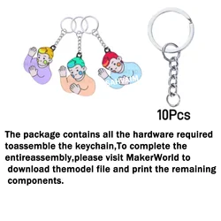 3D Printing DIY Creative Kit with LED Light and Wireless Mouse Charger - Unique Gifts & Hardware Accessories - 1pcs (Key Chain)