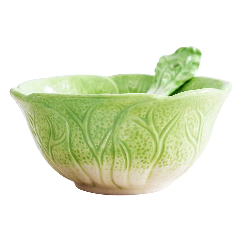 Salad Bowl Creative Strawberry Mug Household Kitchen Fruit Dessert Ceramic Bowl Spoon Children's Cartoon Fruit Shaped Tableware